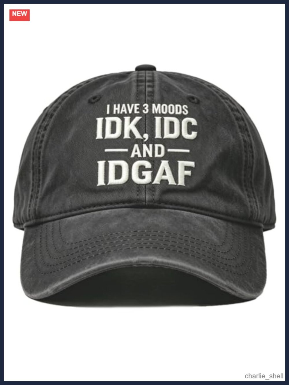 Distressed Washed Cotton Embroidered Baseball Cap Adjustable Strap Dad Hat
